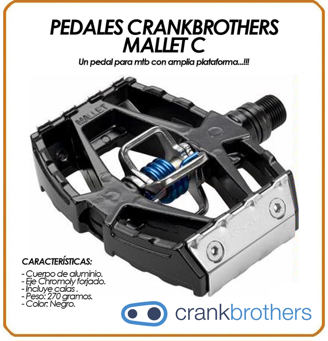Pedales Bicicleta Downhill Plataforma Crankbrothers Mallet C con calas