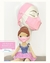 KIT Máscara Infantil 3D + Máscara boneca (o) - Rosa Bebê Poá na internet