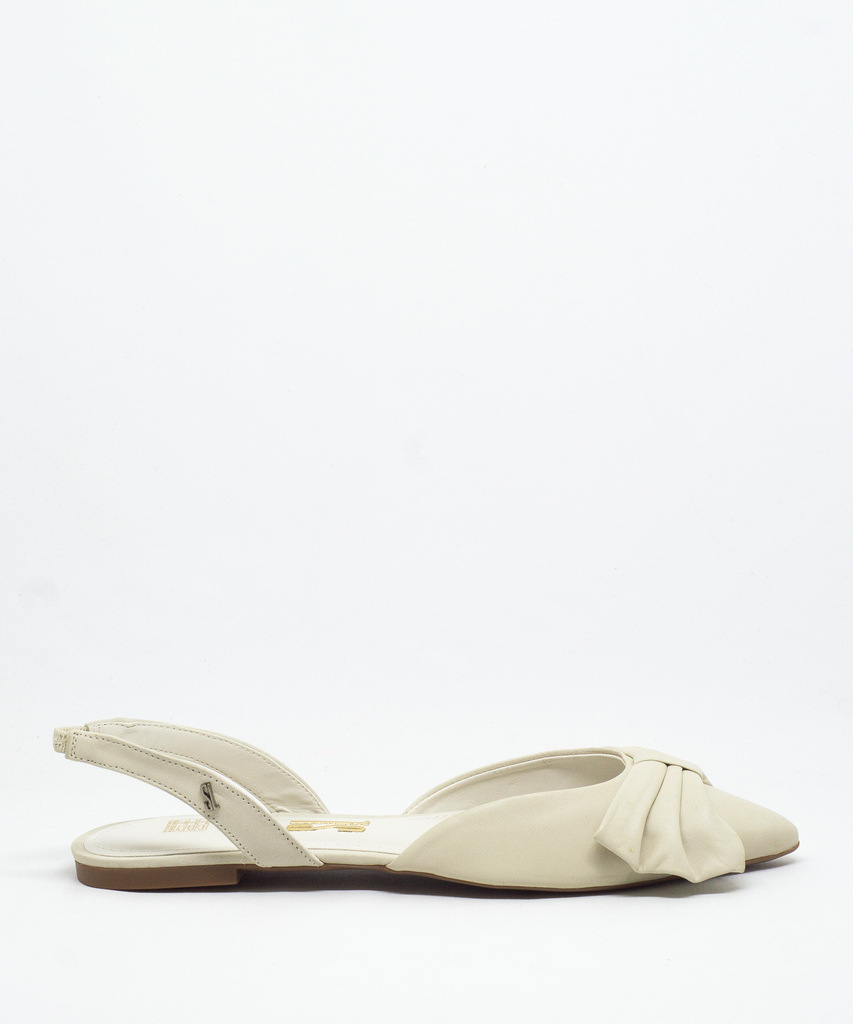 Slingback Santa Lolla Off White Couro Nobre | Urbanna