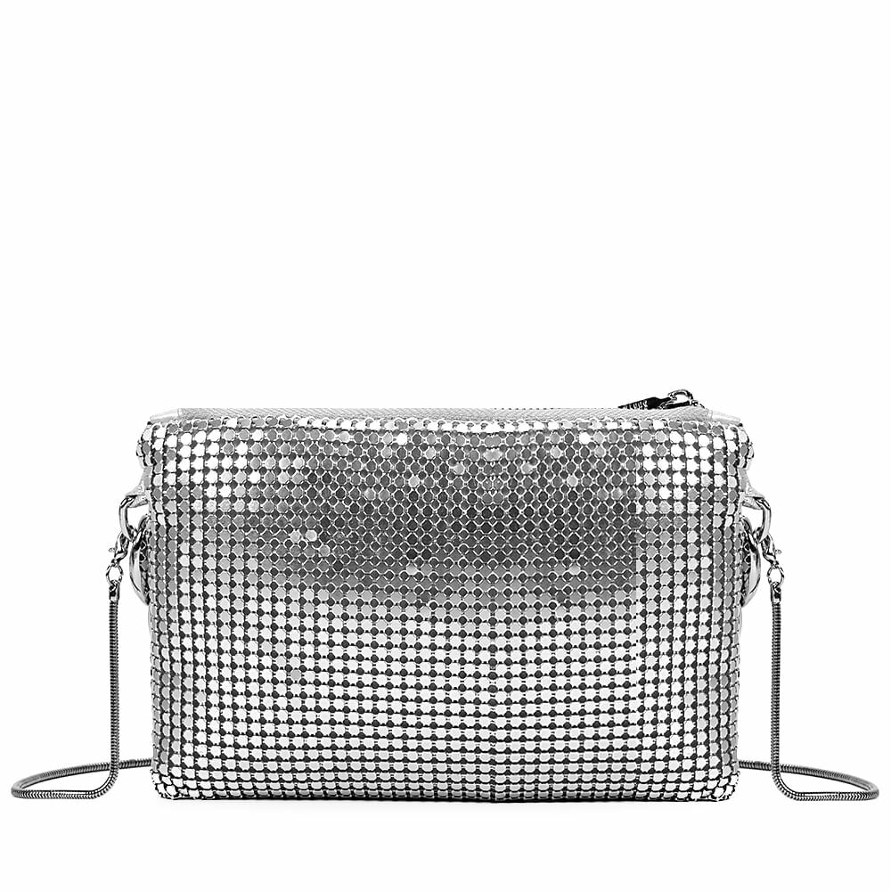 bolsa pequena santa lolla prata malha metal shiny - urbanna - 0470.3b49.000e.0023