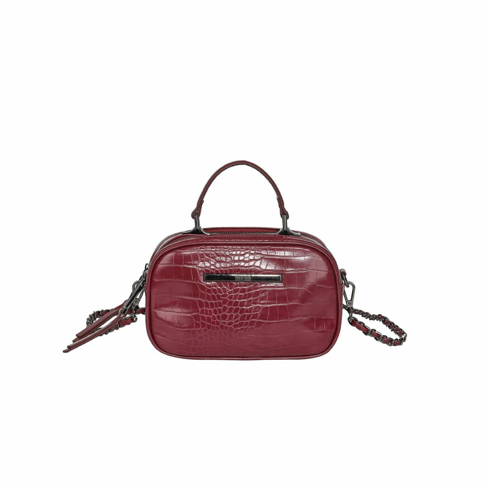 Bolsa Santa Lolla Beterraba Croco Alça Correntes 0452.1578.0119.0254