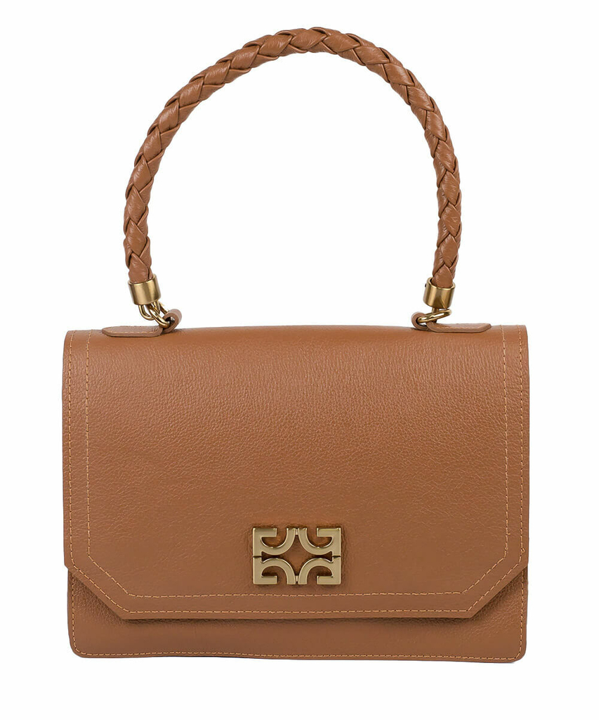 bolsa satchel degalls caramelo couro - urbanna - 0083.0002.0032.0034