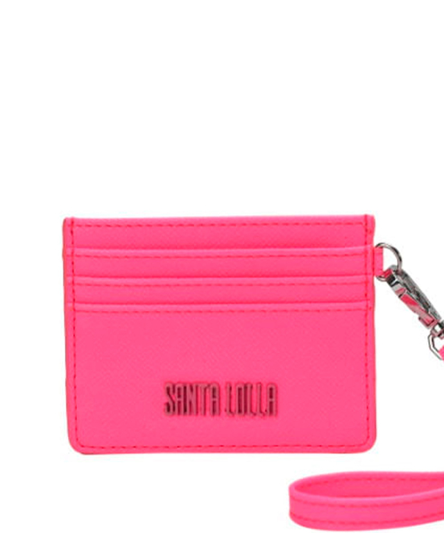 Porta Cartão Santa Lolla Rosa Neon Alça Mão Urbanna