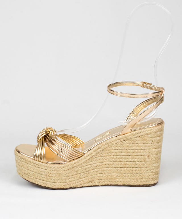 Sandália Anabela Santa Lolla Dourada Metalcolor | Urbanna