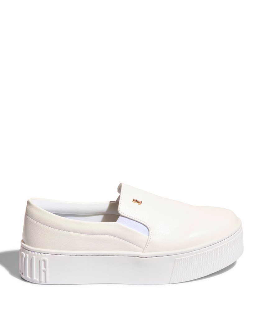 Slip On Santa Lolla Branco Couro Sola Alta - 038F.11E4.002F.0048 - urbanna