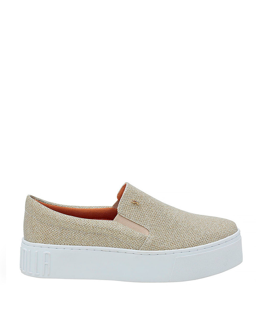 Slip On Santa Lolla Dourado Brilho Sola Alta - 038F.11E4.02C3.0281 - urbanna