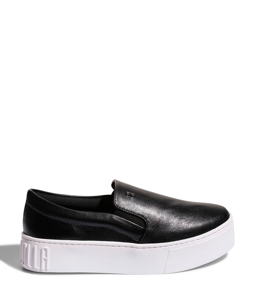 Slip On Santa Lolla Preto Couro Sola Alta - 038F.11E4.002F.0001 - urbanna