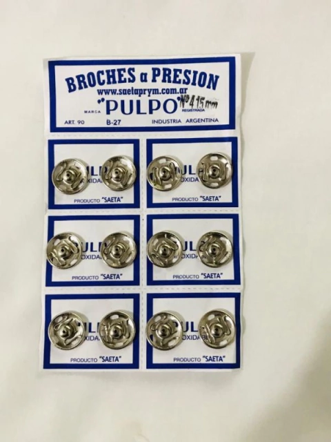 Broche Pulpo N°4 15mm - Mayorista Costuras