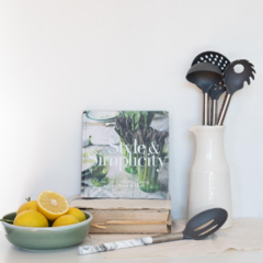 Set de 4 utensilios de cocina grises marmolado - comprar online