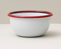 Bowl blanco con borde rojo I 12 cm | SUE Enlozados