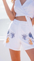 Short linho evasê bordado blanc - buy online