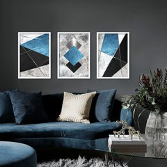 Kit de quadros Geometrico Moderno Azul Turquesa - comprar online