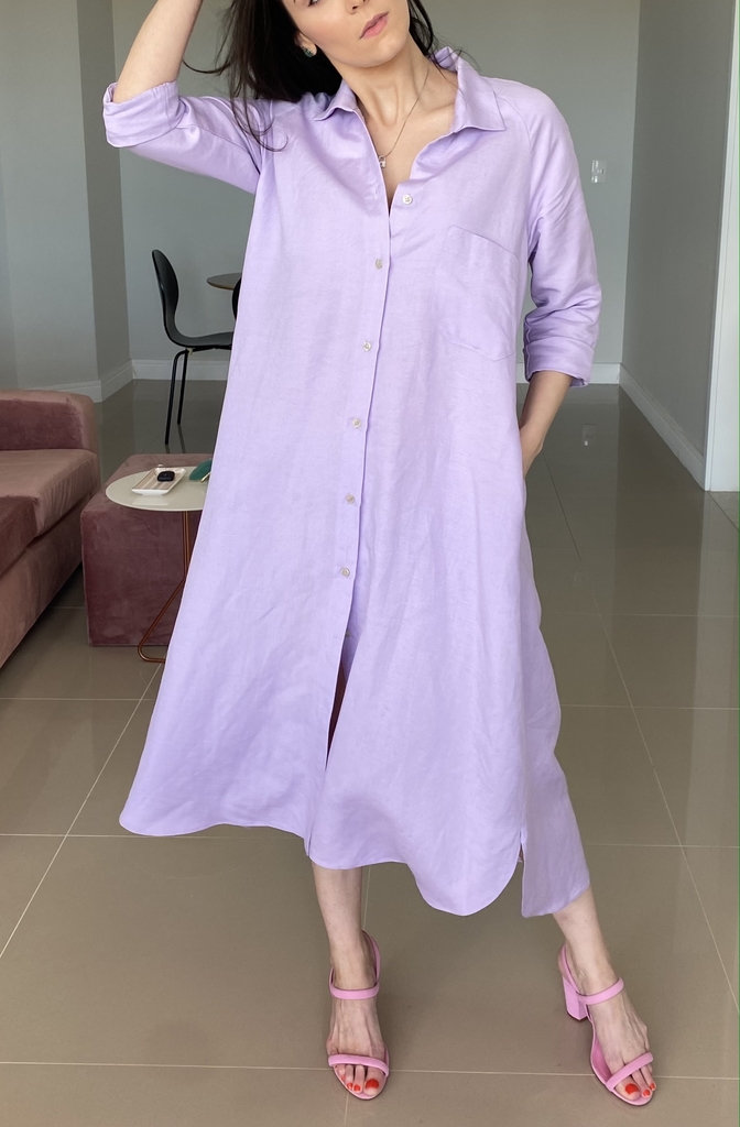 vestido camisa de linho