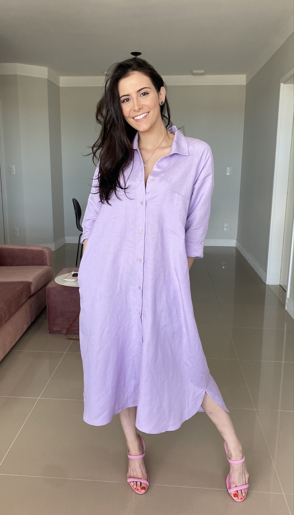 vestido camisa de linho