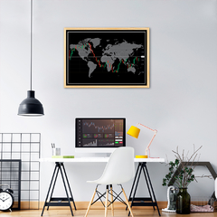 Quadro Decorativo Mapa Mundi do Investidor