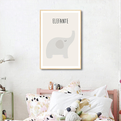 Quadro Decorativo Infantil Didático, Elefante