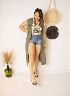 Vestido Camisero Antonia Verde musgo - tienda online