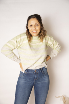 Sweater Daria Rayado Verde - comprar online