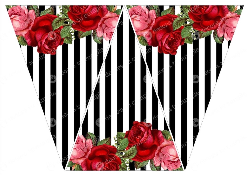Kit Imprimible Rosas Vintage Shabby Rayas Blanco Y Negro Lindas invitaciones de rayas en blanco y negro para imprimir gratis. kit imprimible corona vintage