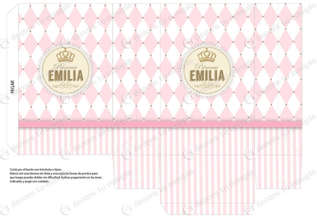 Kit Imprimible Corona Princesa Rosa Decora Tu Cumple