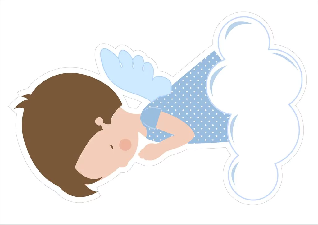 Kit Imprimible Angelito Nube celeste - decora tu cumple Kit Imprimible Angelito Nube celeste - decora tu cumple