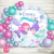 Banner imprimible sirenas glitter personalizado circular digital