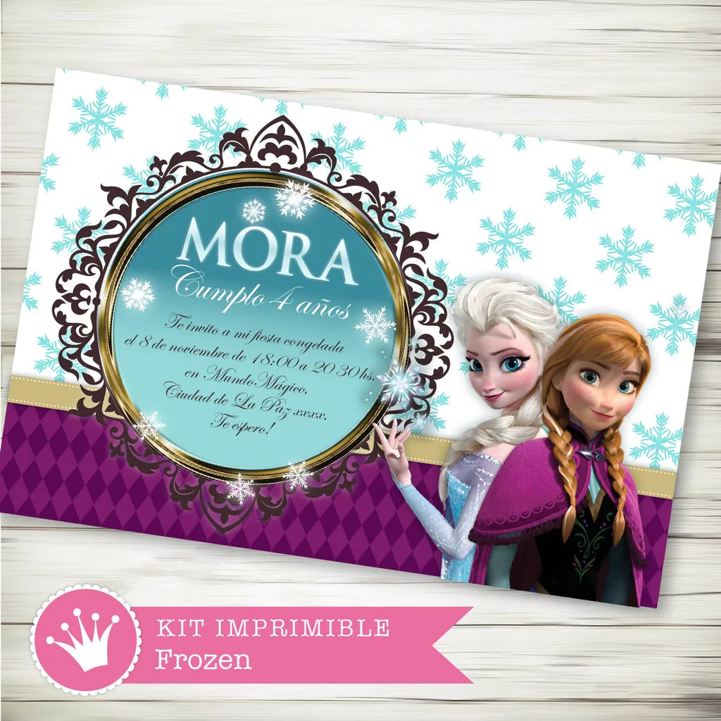 Kit Imprimible Frozen Disney - decora tu cumple