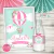 Kit Imprimible Globo Aerostático Rosa shabby colores pastel personalizado digital hot air balloon printable DIY