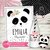 Kit imprimible personalizado panda party rosa candybar invitación digital