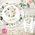 Kit Imprimible comunión bautismo romántico rosas glitter con cruz  invitación digital estampita candybar