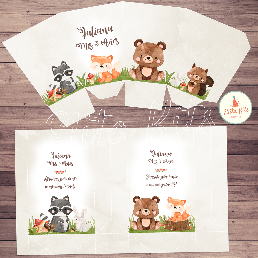 Kit Imprimible bosque encantado nena, personalizado