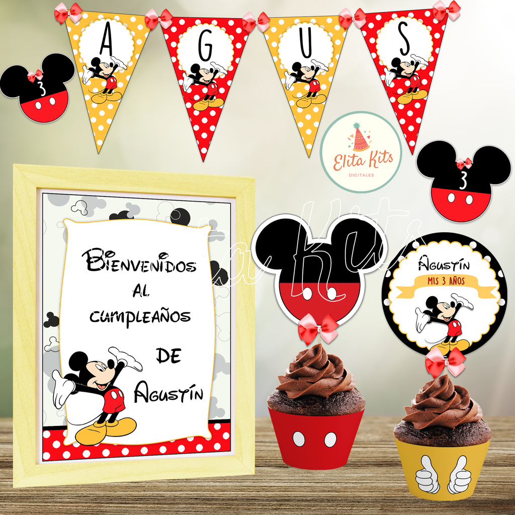 Kit imprimible Mickey Mouse