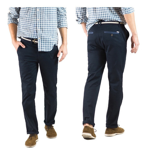 Pantalon Gabardina Oxford Polo Club Hombre Regata Navy