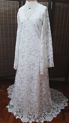 Vestido Noiva Boho Renda Guipir