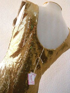 Vestido Tubinho Paetês Ouro - comprar online