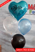Arranjo de Balões Metalizado e Látex Tons Azul e Preto