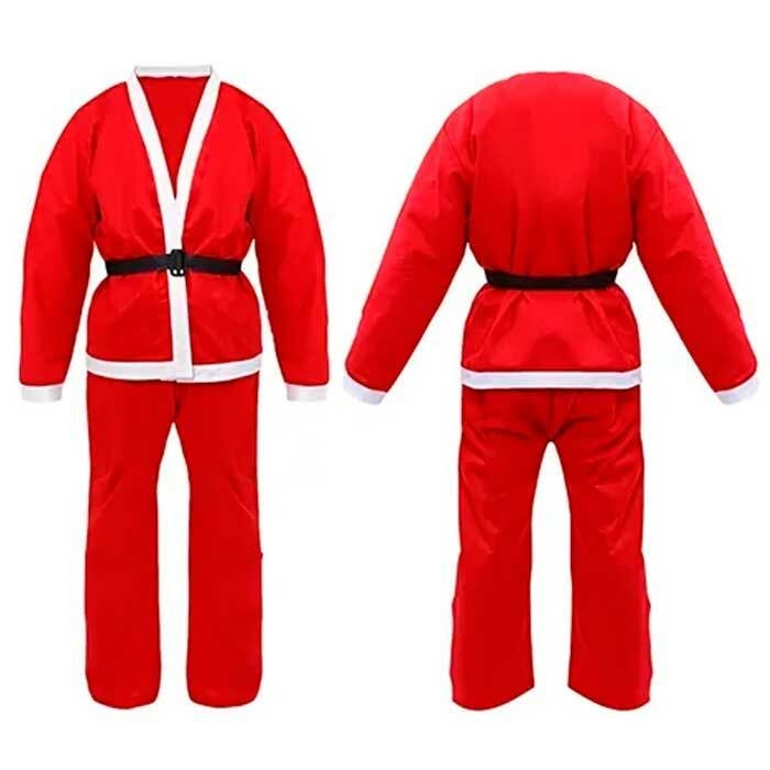 Fantasia Papai Noel Kit Completo Barba Roupa Gorro e Cinto