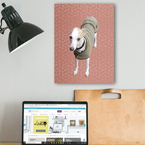 Placa Decor Pet Personalizada - Geométrico Rose Gold - comprar online