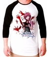 Camiseta Elfen Lied Anime Raglan Manga 3/4 Unissex