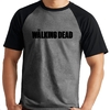 Camiseta Walking Dead Logo Série Raglan Mescla Curta