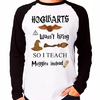 Camiseta Harry Potter Hp Hogwarts Muggles Raglan Manga Longa