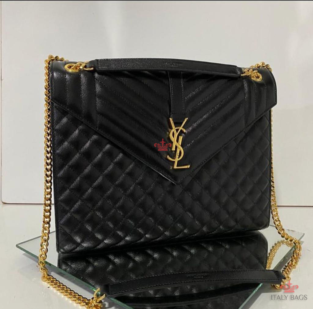 black and gold ysl bolsa