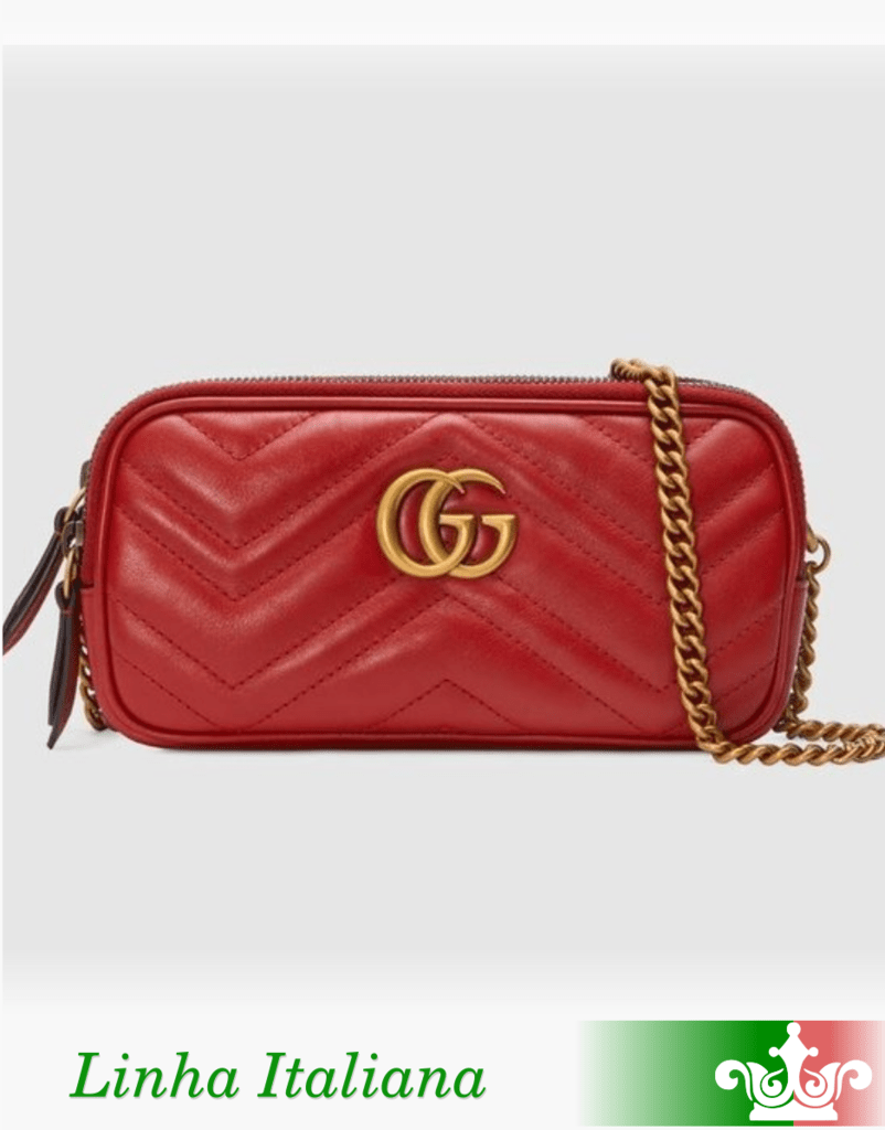 gg marmont mini chain bolsa red