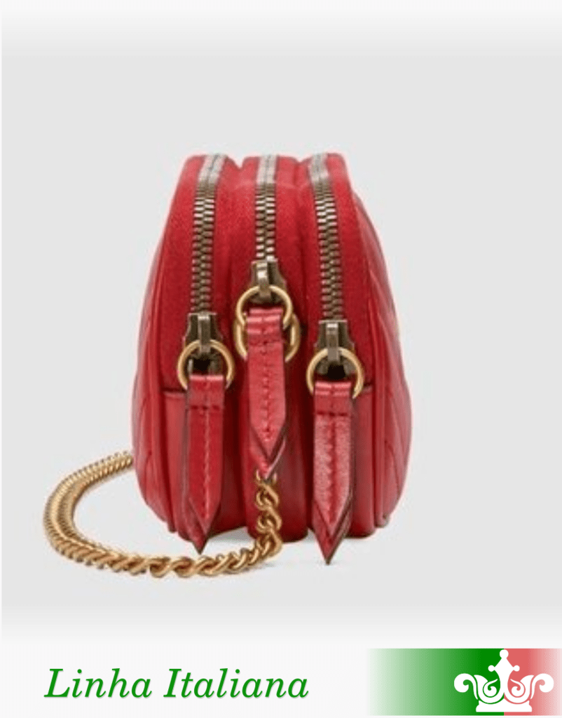 gg marmont mini chain bolsa red