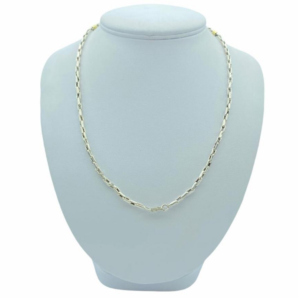 Cadena Juliana 5mm Plata 925 y Oro Cierre Marinero