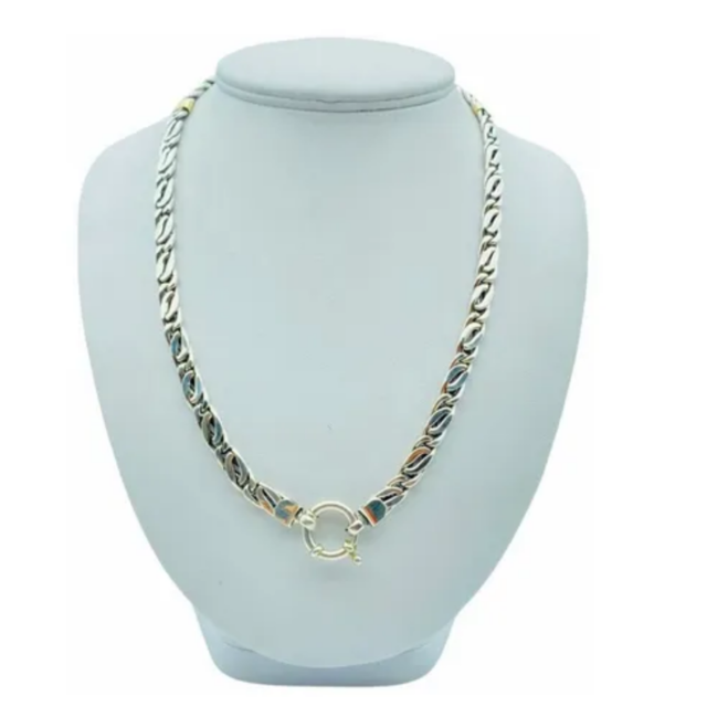 Cadena Juliana 5mm Plata 925 y Oro Cierre Marinero