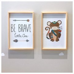 Set cuadrito infantil mono + be brave