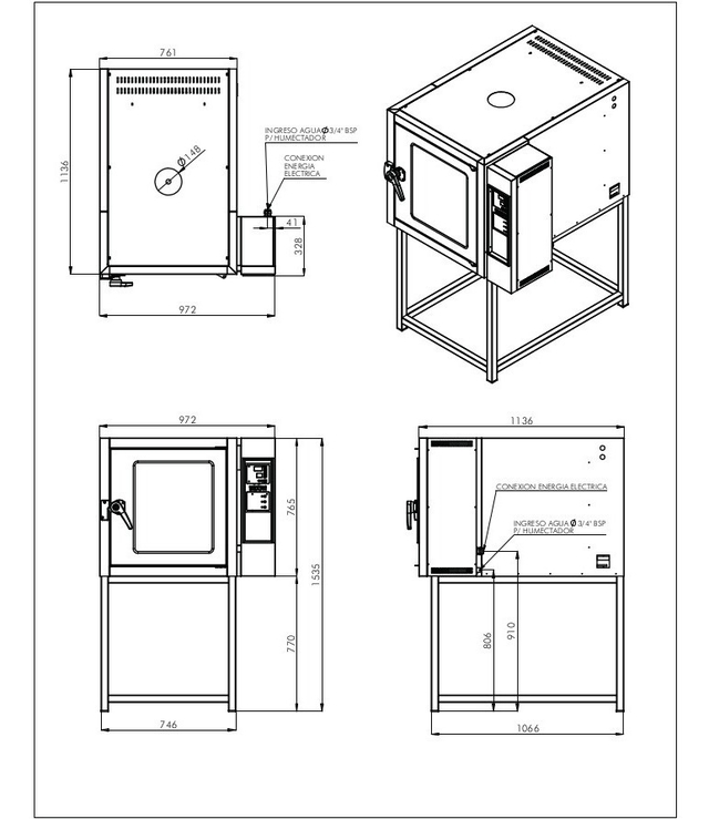 Horno Convector Electrico Brafh Hc.4-70 5 Bandejas 70x45cm