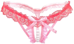 Imagem do Kit 5 Calcinha Rosa Escuro Fio Dental de Pérola ElaShopp