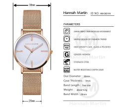 Relógio Feminino Social HANNAH MARTIN HM-3801 Á Prova D'Água - comprar online